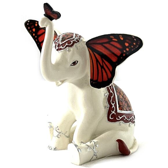 The Hamilton Collection Magical Monarch Butterfly and Elephant Figurine - Picture 1 of 5